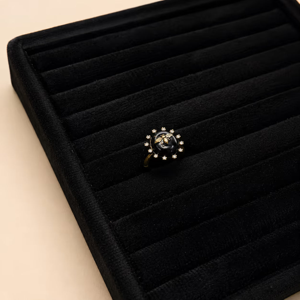 Gold Onyx Bee Statement Ring - View 2 - Shop Aizel