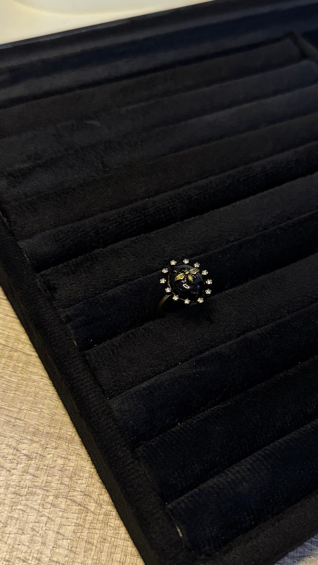 Gold Onyx Bee Statement Ring - View 6 - Shop Aizel
