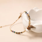 Gold Accented Seashell Beaded Bracelet - View 8 - Shop Aizel