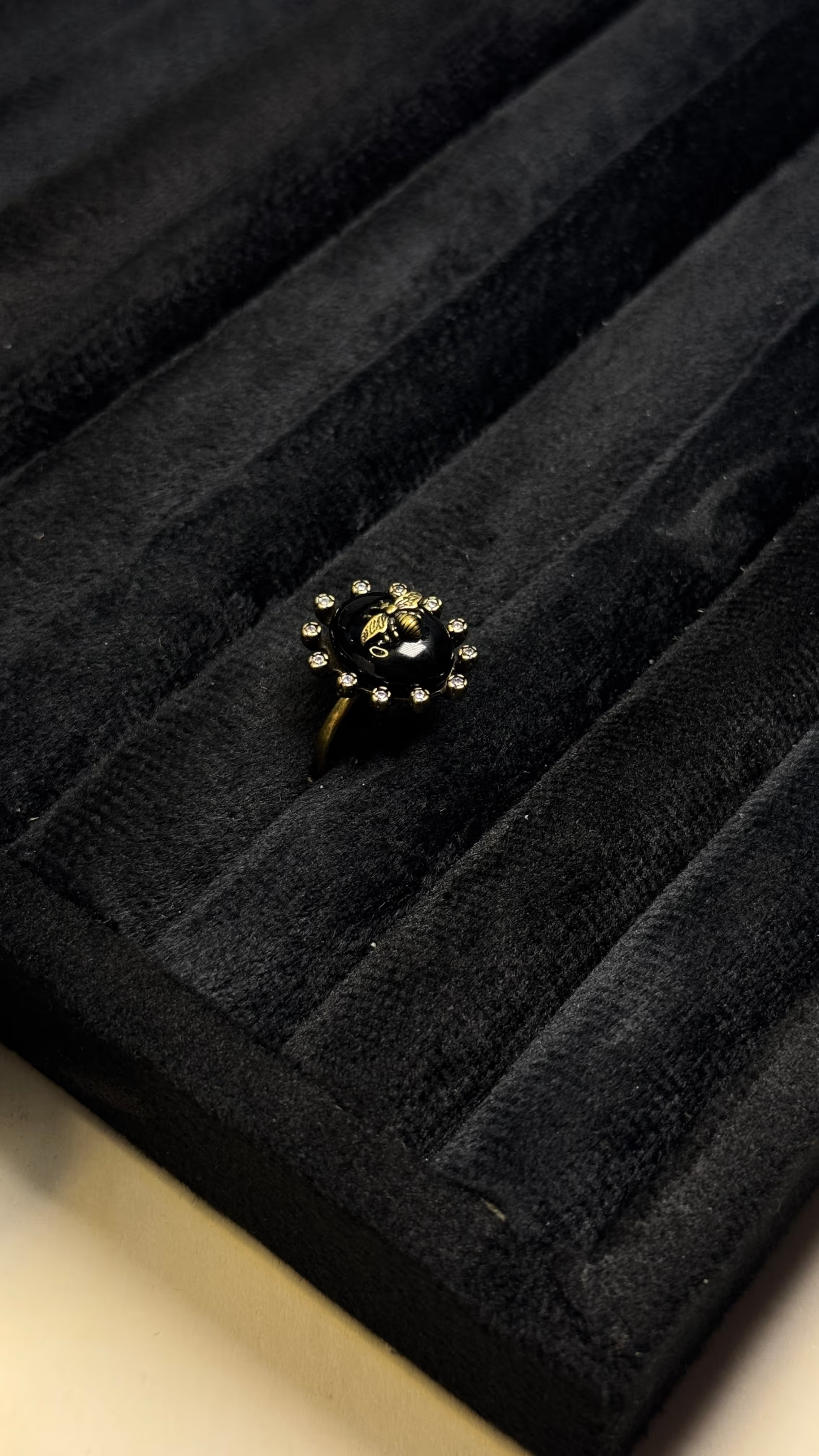Gold Onyx Bee Statement Ring - View 8 - Shop Aizel