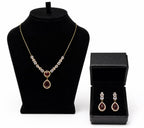 Crystal Hexagon Drop Earrings with Teardrop Pendant - View 3 - Shop Aizel