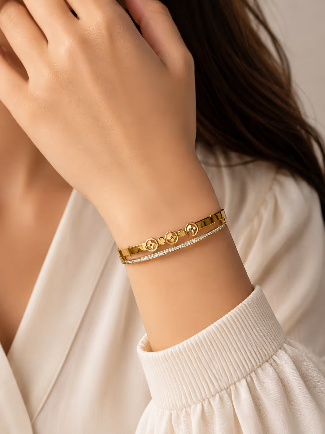 Exclusive Gold-Tone Bangles (KD-4) - View 2 - Shop Aizel