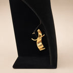 Gold Geometric Curved Stud Earrings - View 2 - Shop Aizel