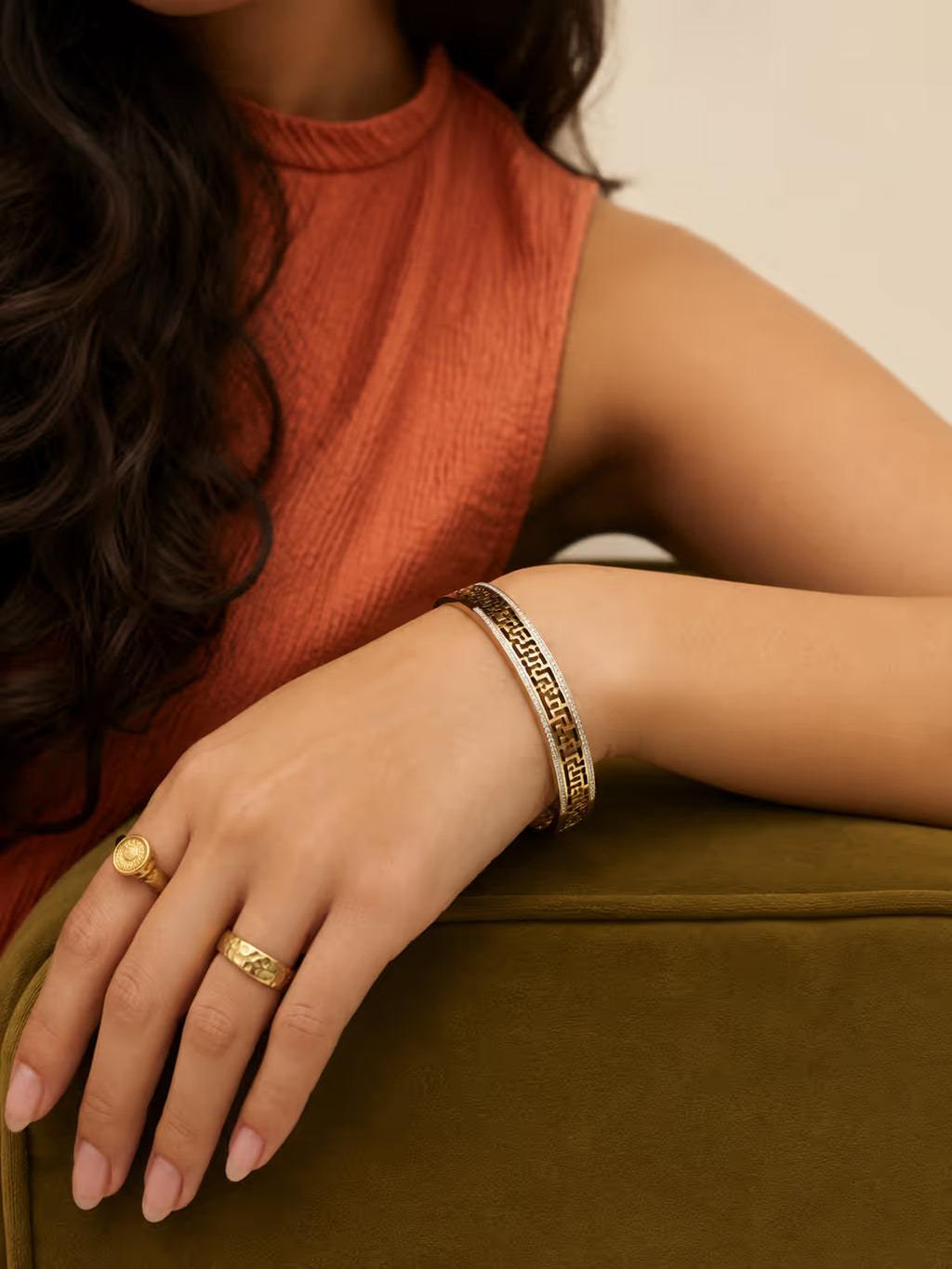 Exclusive Gold-Tone Bangles (KD-2) - View 1 - Shop Aizel