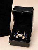 Blue Sapphire Butterfly Drop Earrings - View 1 - Shop Aizel