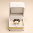 Gold Black Crystal Pavé Statement Ring - View 1 - Shop Aizel