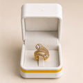 Gold Oval Crystal Bypass Statement Ring - View 1 - Shop Aizel