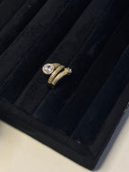 Gold Oval Crystal Bypass Statement Ring - View 6 - Shop Aizel