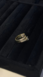 Gold Pavé Bypass Statement Ring - View 2 - Shop Aizel
