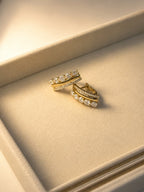 Gold Pavé Crystal Hoop Earrings - View 2 - Shop Aizel