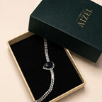 Black Pear-Shaped Statement Bracelet - View 3 - Shop Aizel