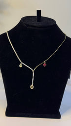 Gold CZ Dual-Chain Y-Lariat Necklace - Original 1 - Shop Aizel