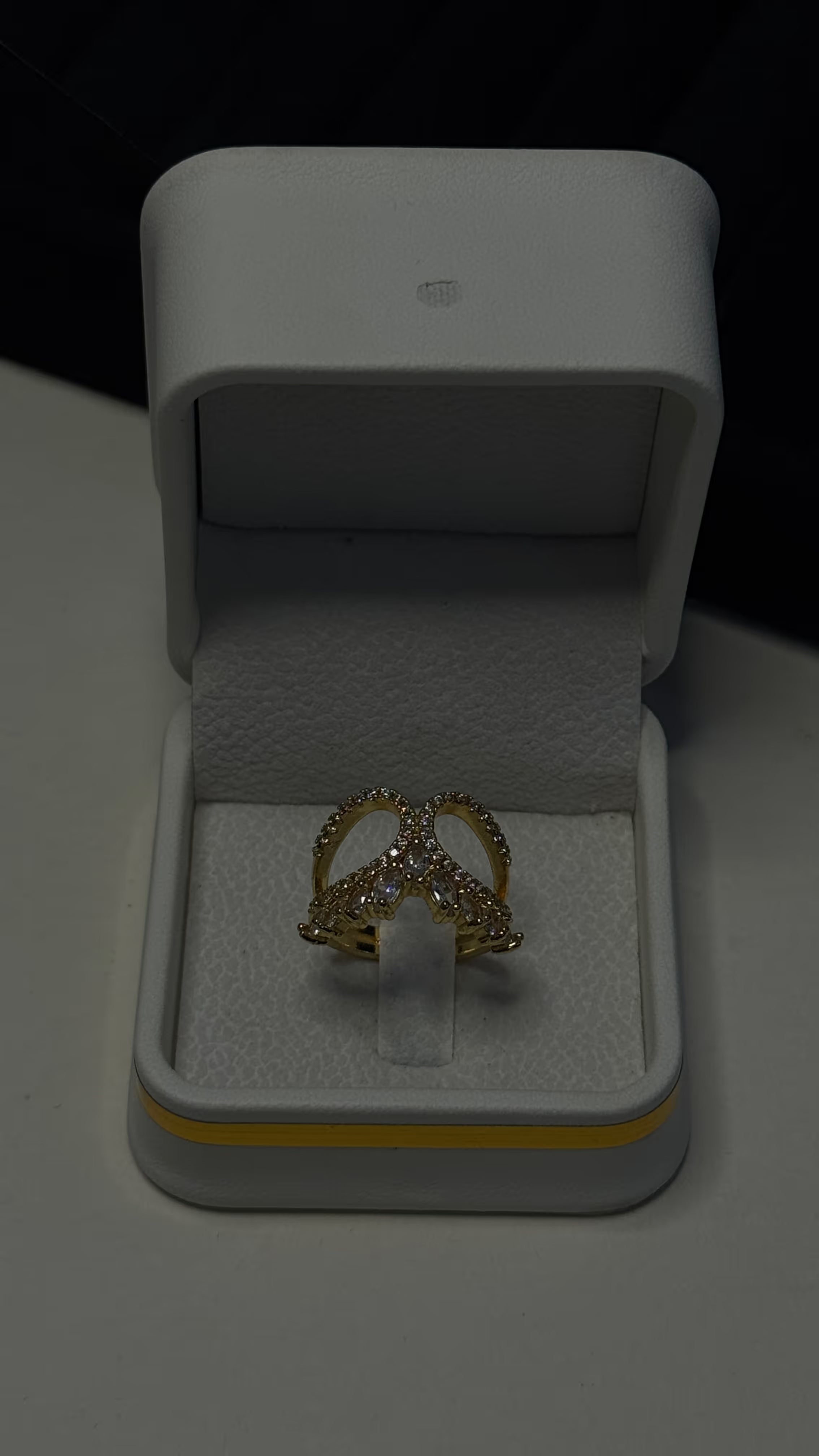 Gold Sparkling Cluster Statement Ring - View 2 - Shop Aizel
