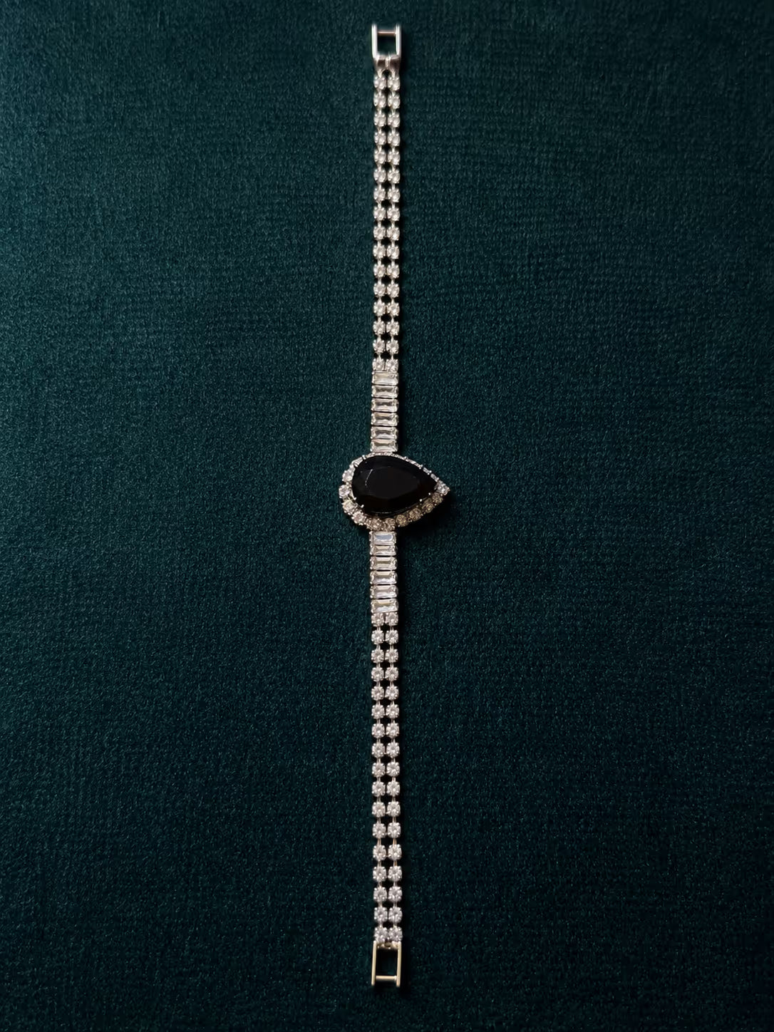 Black Pear-Shaped Statement Bracelet - View 1 - Shop Aizel
