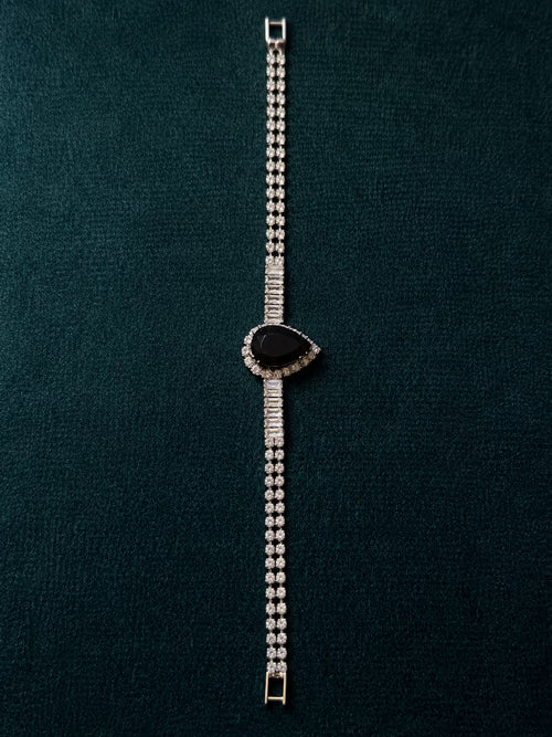 Black Pear-Shaped Statement Bracelet - View 1 - Shop Aizel