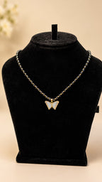 Black Crystal Bead Butterfly Pendant Necklace - View 1 - Shop Aizel