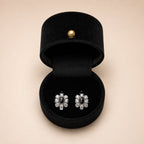 Black and Clear Crystal Stud Earrings - View 1 - Shop Aizel