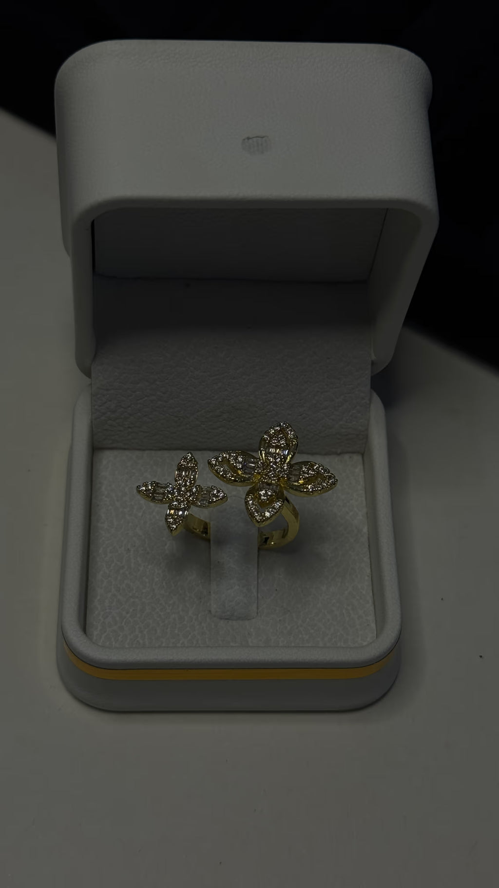Gold Butterfly Pavé Statement Ring - View 5 - Shop Aizel