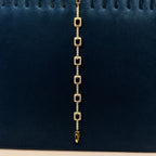 Gold-Tone Black Onyx & Crystal Link Bracelet - View 1 - Shop Aizel