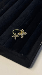 Gold Butterfly Pavé Statement Ring - View 6 - Shop Aizel