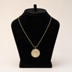 Gold Star Marble Disc Pendant Necklace - View 3 - Shop Aizel