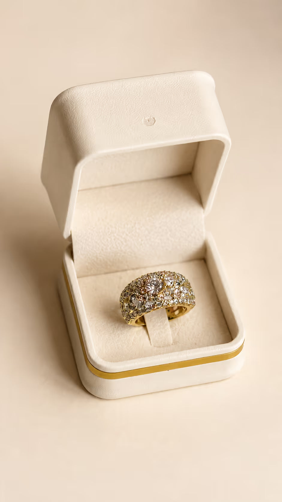 Gold-Tone Pavé Statement Ring