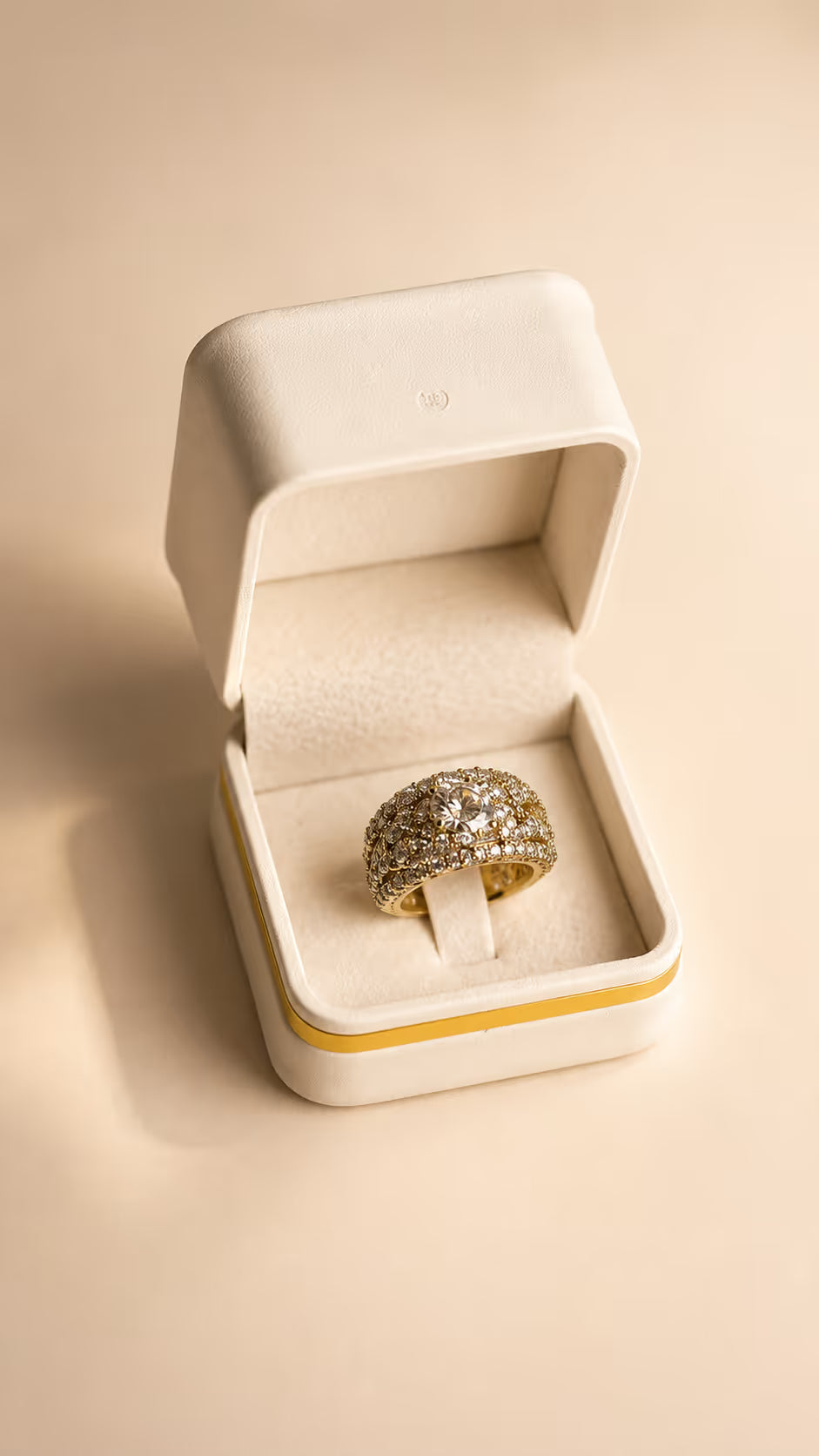 Gold-Tone Pavé Statement Ring