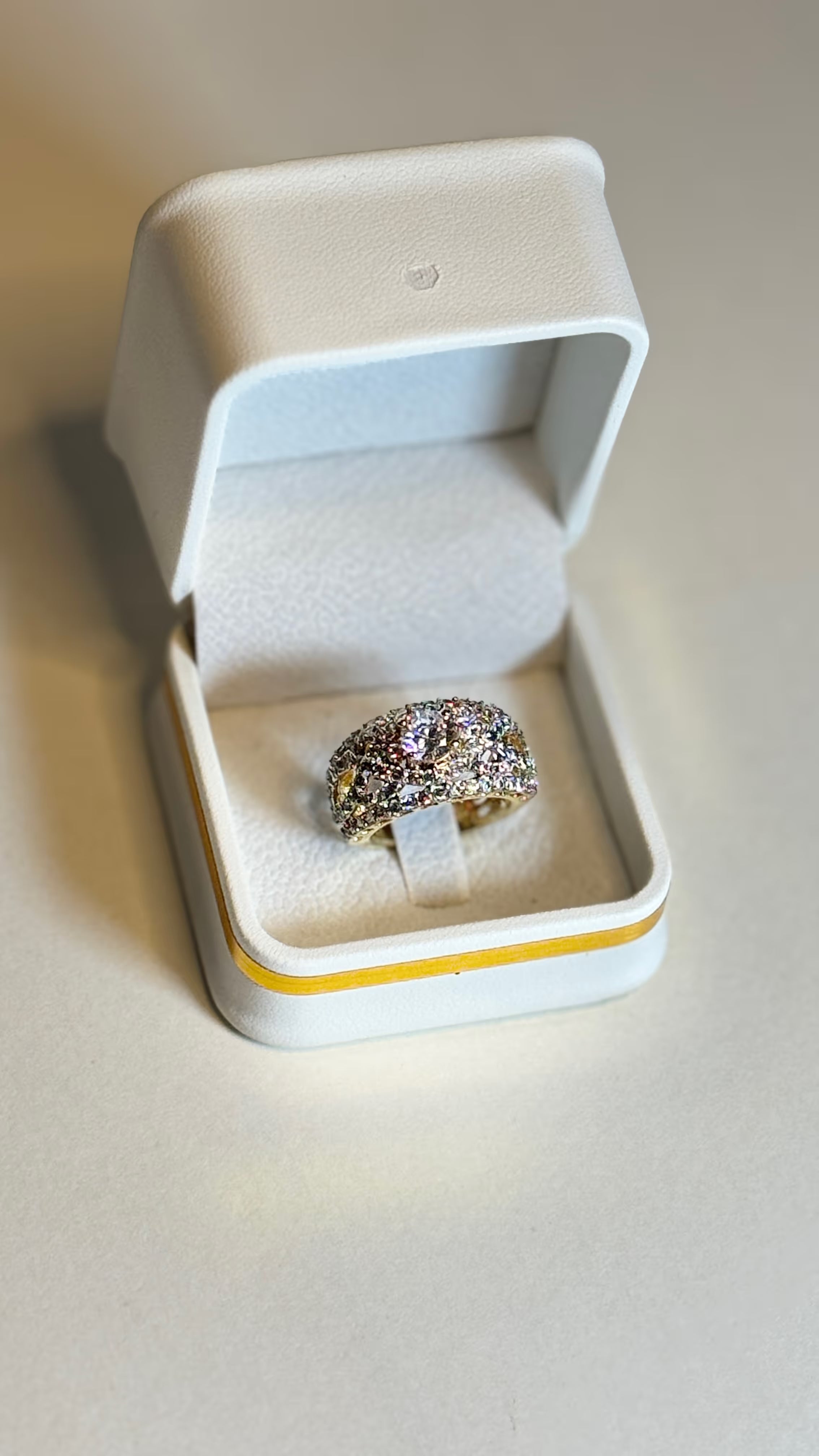 Gold-Tone Pavé Statement Ring