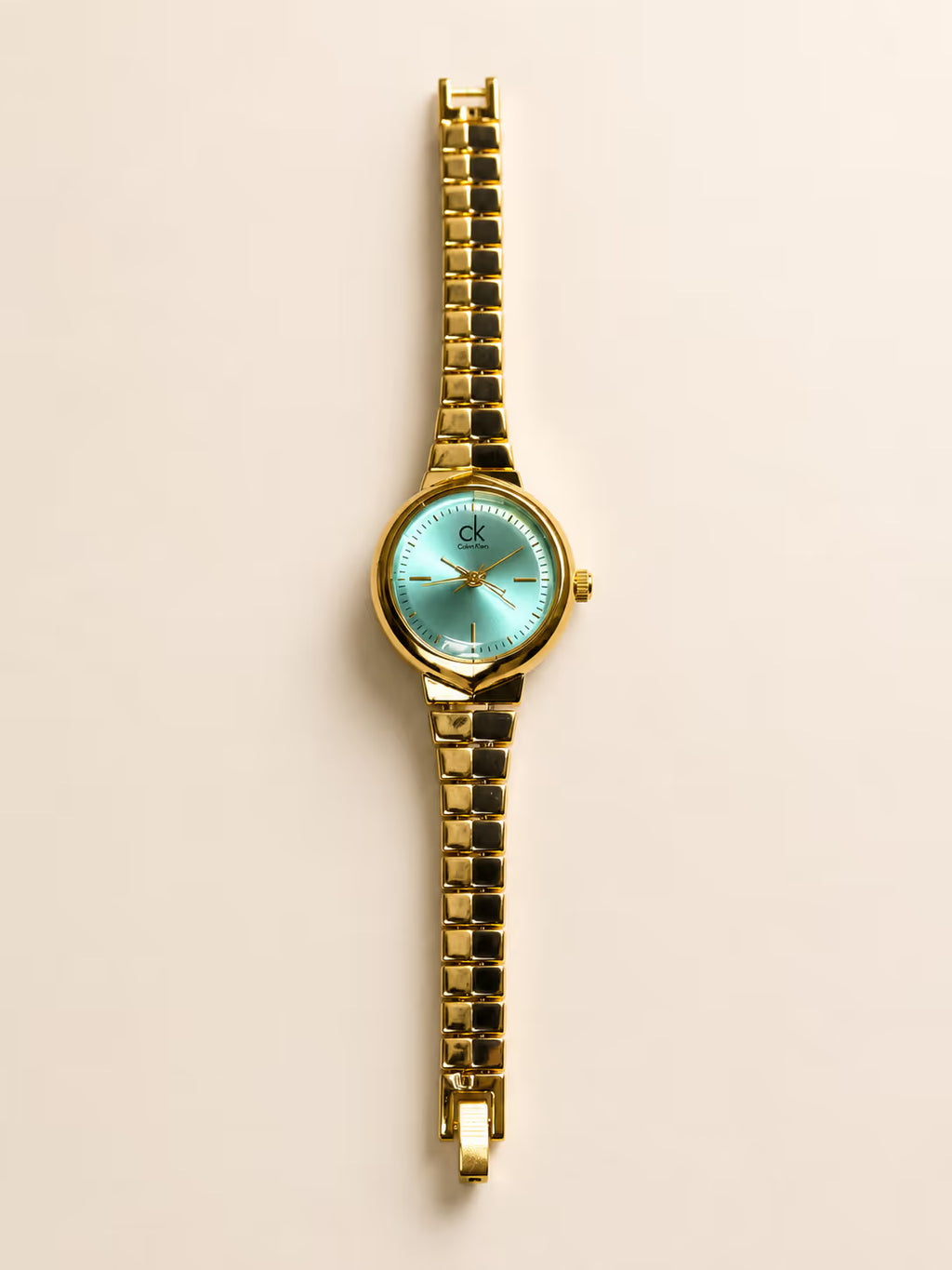 Mint Dial Gold-Tone Bracelet Watch