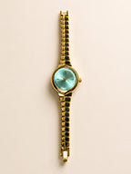 Mint Dial Gold-Tone Bracelet Watch