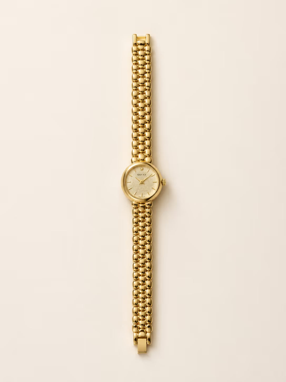 All-Gold Beaded Bracelet Watch