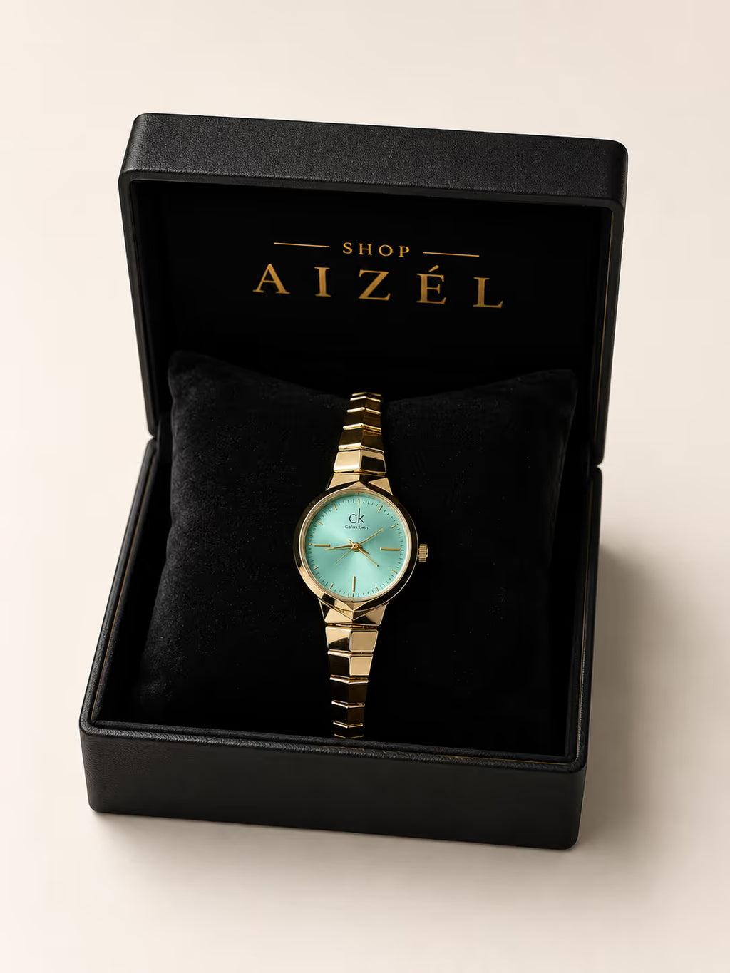 Mint Dial Gold-Tone Bracelet Watch