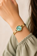 Mint Dial Gold-Tone Bracelet Watch